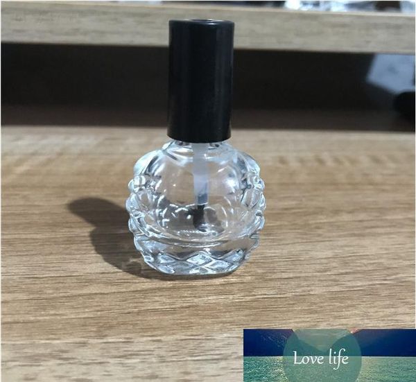 Bottiglia vuota per smalto da 10 ml con pennello piccolo nero Contenitore per nail art Bottiglie di olio per unghie in vetro spedizione veloce SN1448