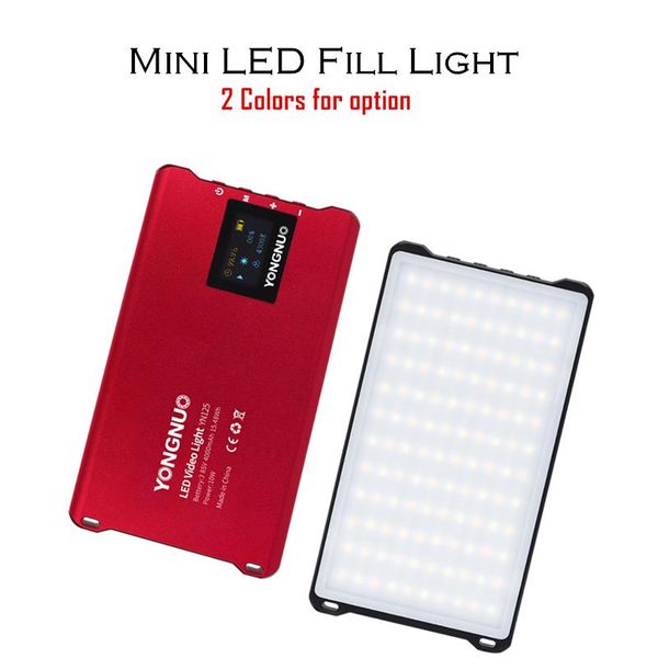 

flash heads yongnuo yn125 mini led fill light 3200-5600k pography rgb lamp built-in battery for video selfie taking po makeup youtube