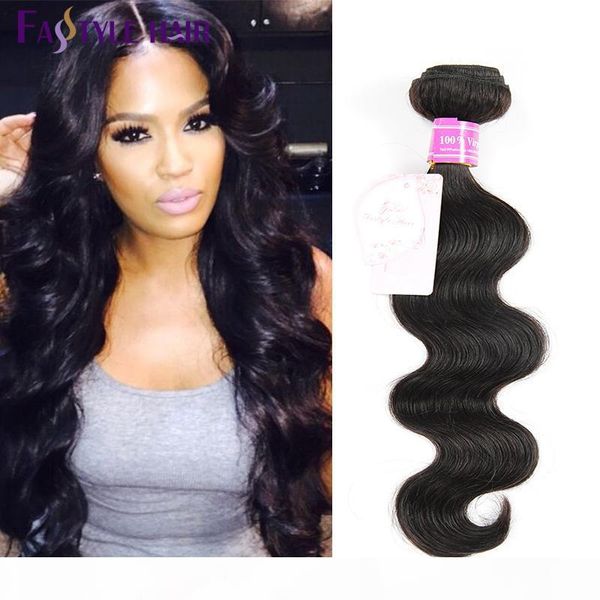 

fastyle wholesale indian body wave 4pc lot brazilian peruvian malaysian mink virgin human hair bundles reasonable price, Black