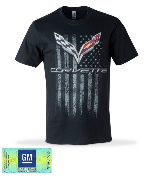 

gm licensed c7 corvette men's t-shirt american legacy collection - black sport hooded sweatshirt hoodie