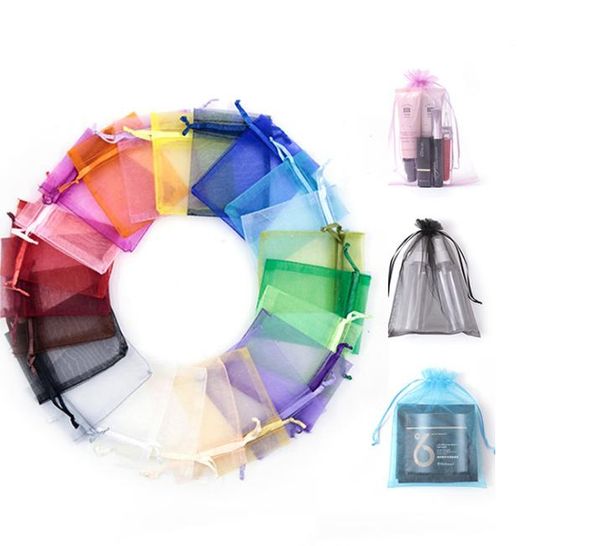 

2022 new 500pcs mixed organza wedding gift bags&pouches 16x13cm, Pink;blue