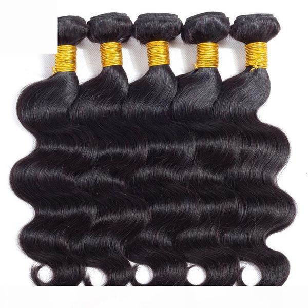 

glary big promotion mink brazilian hair bundles remy human hair extensions body wave hair weaves 4 5 6 pieces mix order wholesale wefts, Black