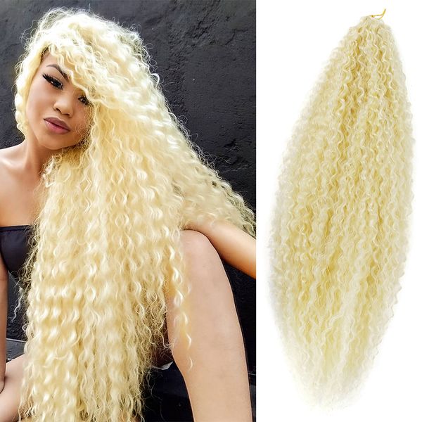 Ombre crochet trançando extensões de cabelo cabelo para mulheres negras sintéticas crochet cabelo afro yaki kinky encaracolado macio