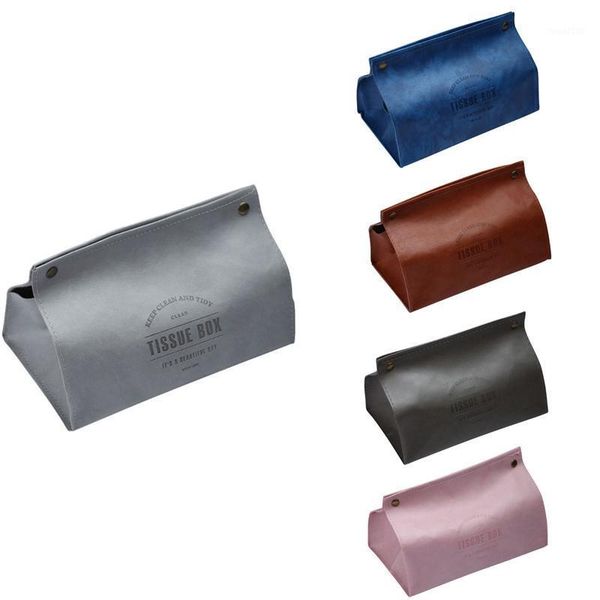 

pu leather tissue box letter foldable napkin holder rectangular household kitchen paper holder storage box1
