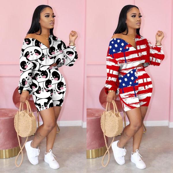 

a2xd designer short onesies nightwear playsuit workout button skinny women print jumpsuits v-neck pajama onesies rompers c236, Black;white