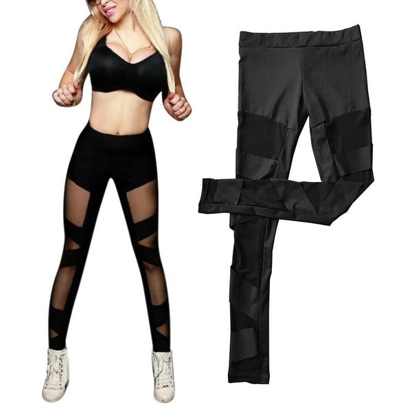 

женщины sexy mesh йога pant gym фитнес бег спорт гетры дышащий push up леггинсы колготки женские йога брюки высокой талией новые, White;red