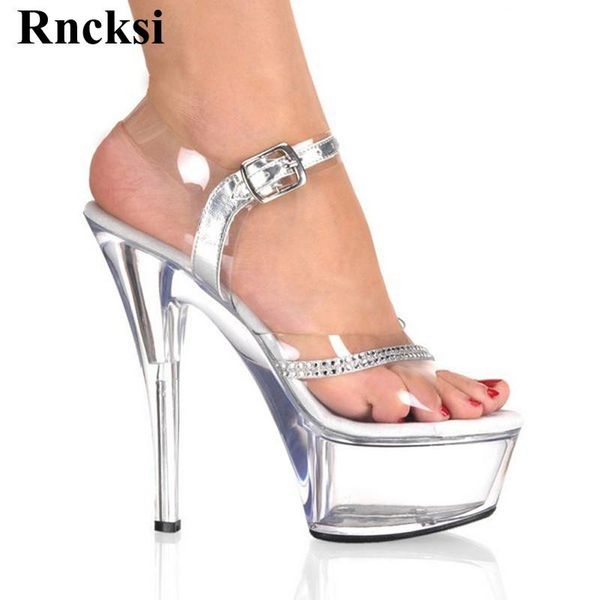 

sandals rncksi fashion night club pole dance women high heel with platform 15cm wedding party shoes, Black