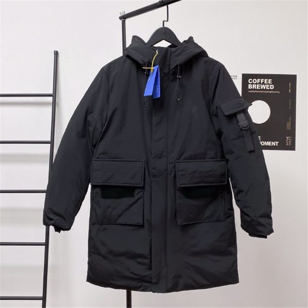 

winter mid-length down jacket sports casual men and women couples down jacket warm fashion parkas big pockets hooded tiger print asize m-2xl, Black