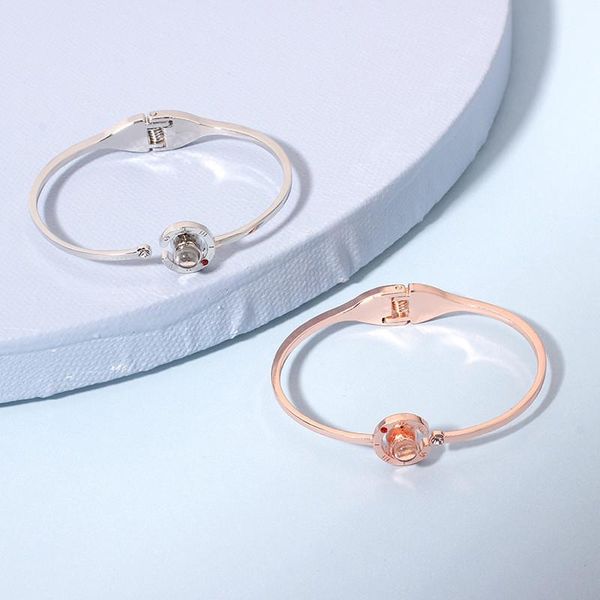 

ins fashion скажи, что я люблю тебя на 100 языках браслет джокер проекция позолоченного браслета подарок для женщин девочек, Black