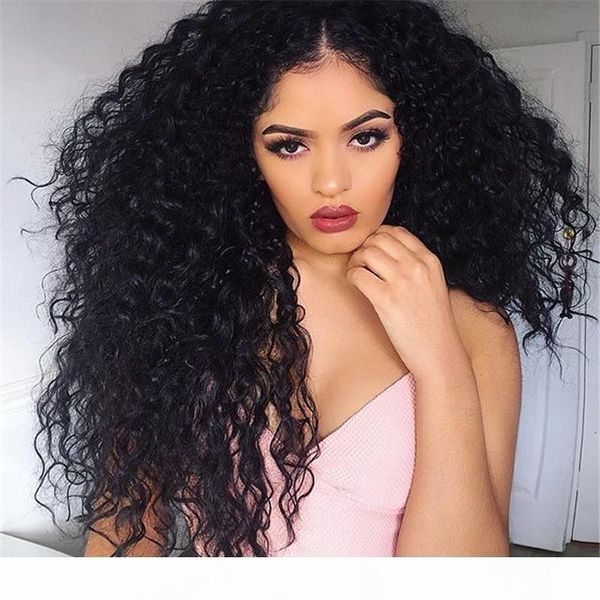 

kinky curly silk glueless brazilian hair180% density african american silk base full lace human hair wigs lace front wigs, Black;brown