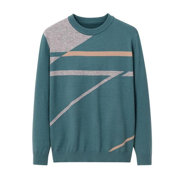 

2020 мужские slim-fit пуловер свитер с длинными рукавами круглых шей базового свитера молодежи смешанного цветом нашивка, White;black