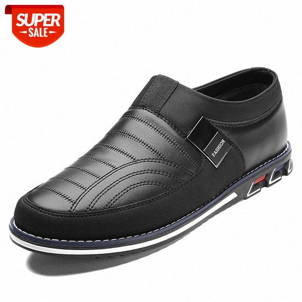 

2020 spring new leather men shoes fashion casual breathable slip on formal business walking footwear shoes big size 48 #de8q