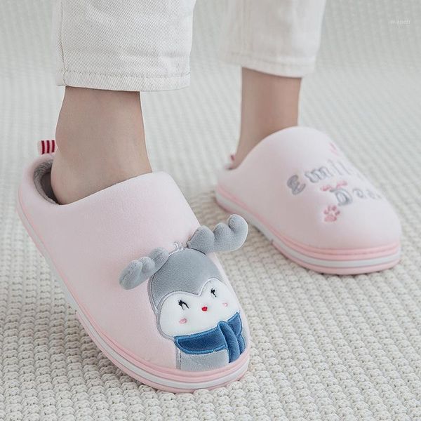 

winter slippers comfortable warm shoes female cotton thick sole indoor bedroom home children couple women man slippers1, Black