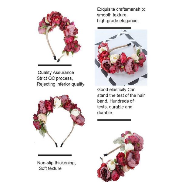 

levao fashion women wedding headband girls boho flowers headwear children hair bands hair accessories bride wreath beach qyloae