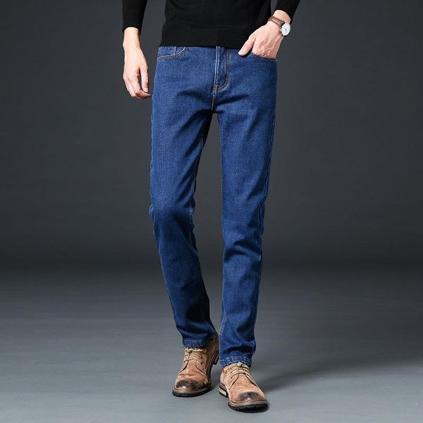 

men's jeans 2021 plus velvet thick warm loose size high quality, Blue