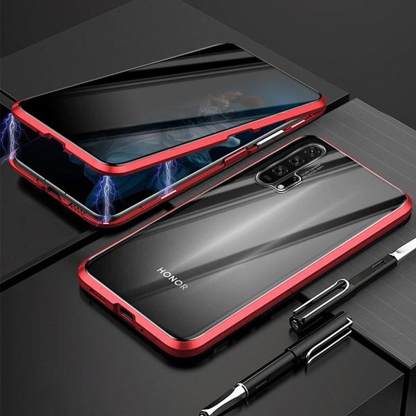 

360 metal magnetic phone case for huawei p40 p40 pro double side tempered glass cover h wmtwvx