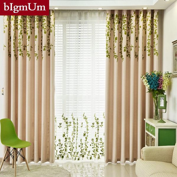 

curtain & drapes window curtains for living room bedroom blackout windows of eu pastoral modern embroidered tulle+thick cortinas