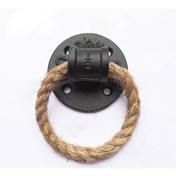 

1.26'' vintage drop ring drawer knobs hemp rope black bronze wardrobe cupboard pull cabinet knobs handle furniture hardware