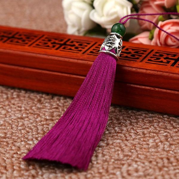 

5pcs 21 colors mixed silk tassel cords brush jewelry with bead charms pendants tassels silver caps for diy jewelry accessories h jllbcm