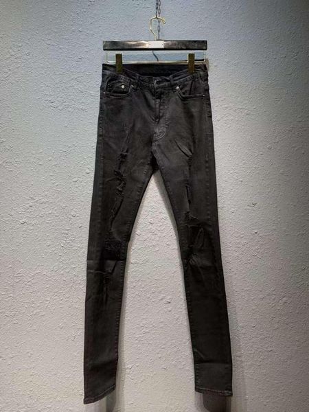 

men's jeans men stretchy skinny distressed wax black, Blue