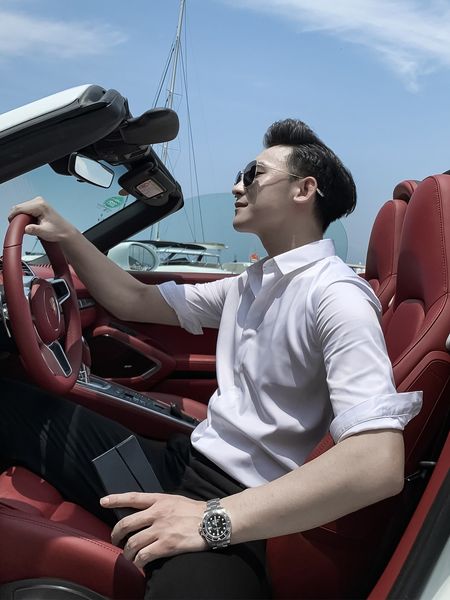 

daio mens korean british 7 / 4 sleeve shirt solid color simple men's slim fit fashion versatile trend