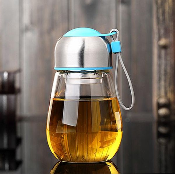 

личность стеклянный чайный фильтр милый водой свежий горшок и маленький летний портативный кубок девушки супер пузырь модный живот bbyveq ho