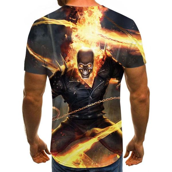 

skull ghost knight cool 3d skull print rock fire skull 3d print shirts hentai plus size humor men clothing
