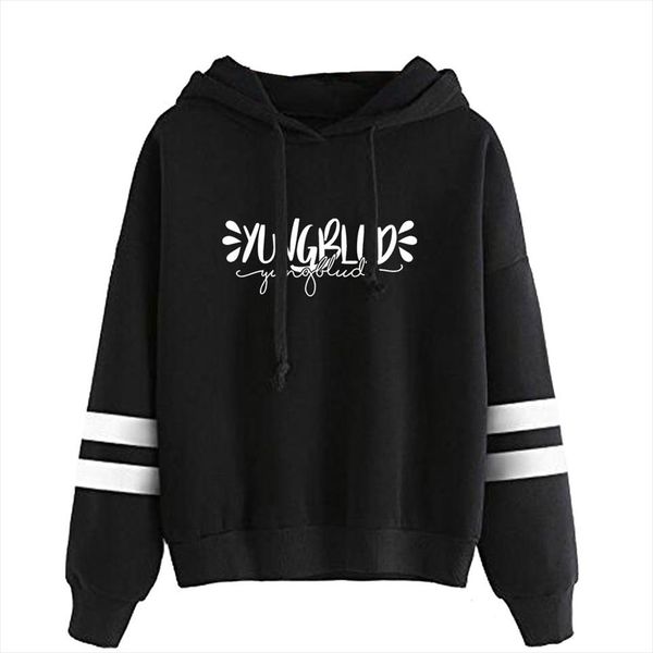 

yungblud singer logo with parallel bars sleeves hoodies sweatshirt 2020 new arrival fashion sweatshirt hip hop jacket clothes, Black
