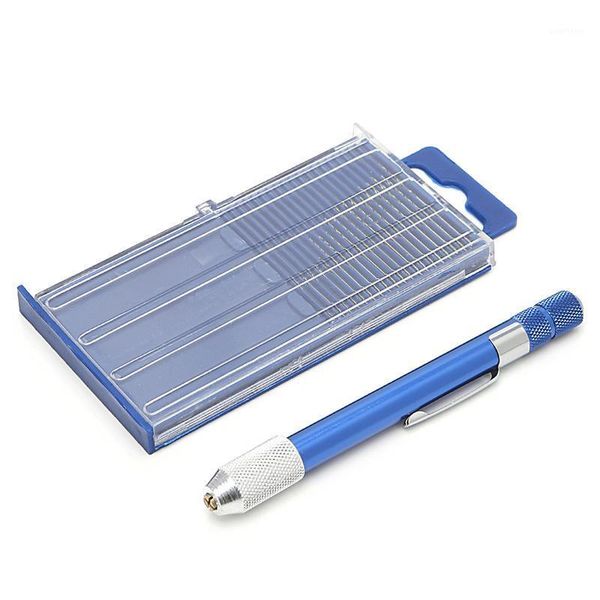 

21 pcs mini twist drill bits set index 61-80 w/aluminum hand drill for hobby1