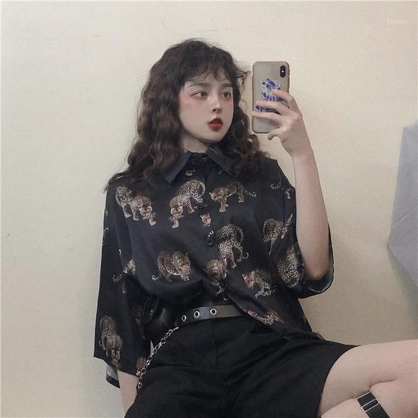 

vintage leopard blouse women harajuku animal print shirt 2020 summer ladies loose blusa streetwear camisas mujer1