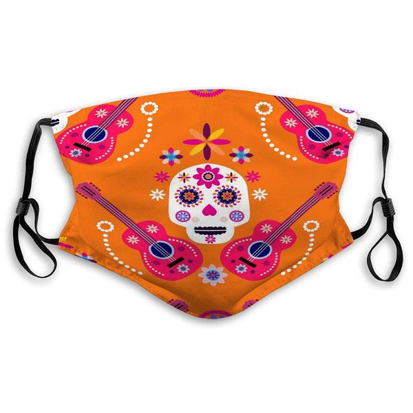 

mouth masks face mask polyester skull pattern mexican sugar skulls colorful flowers template celebration traditional mexico skeleton