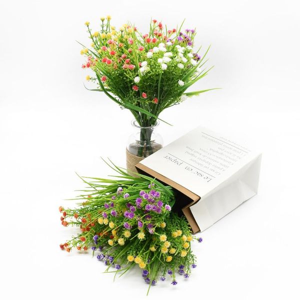 

5 вилок ваз для домашнего декора свадьбы свадебные свадебные аксессуары очистки gypsophila пластиковые цветы искусственные растения букет из