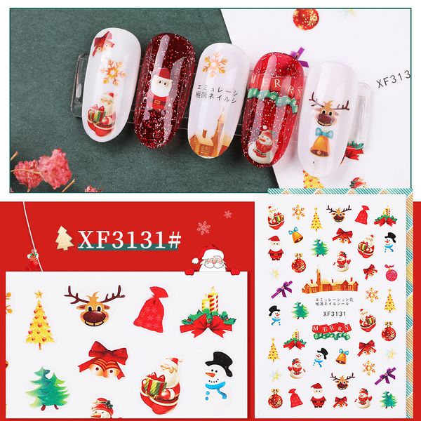 

3d nail stickers christmas series cartoon snowflake stickers waterproof nail stickers, Black