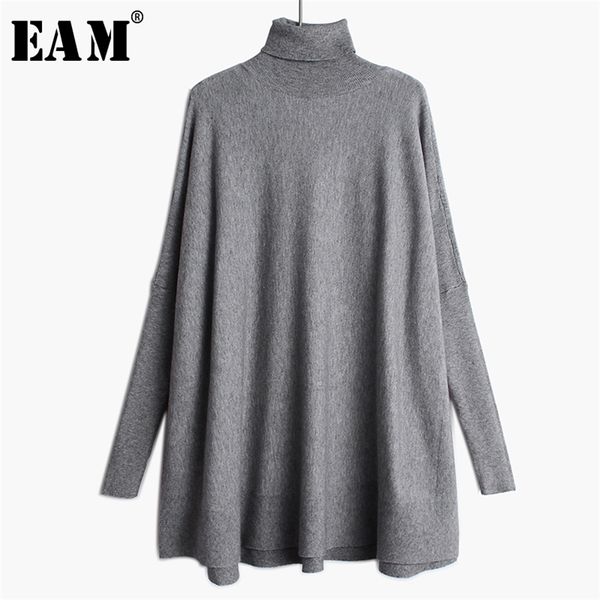 

[eam] oversized knitting sweater loose fit turtleneck long sleeve women pullovers new fashion tide spring autumn 19a-a43 201111, White;black