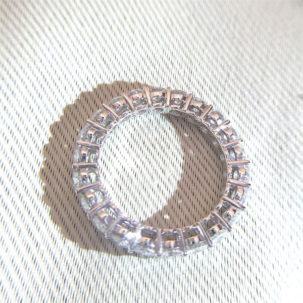 

aeaw 3.5mm full diamond df color moissanite engagement ring in 14k white gold t200411, Slivery;golden