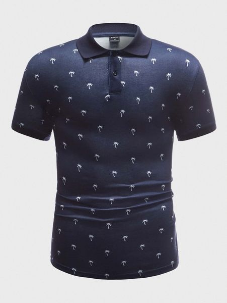 

men allover tree print polo shirt a29u#, White;black