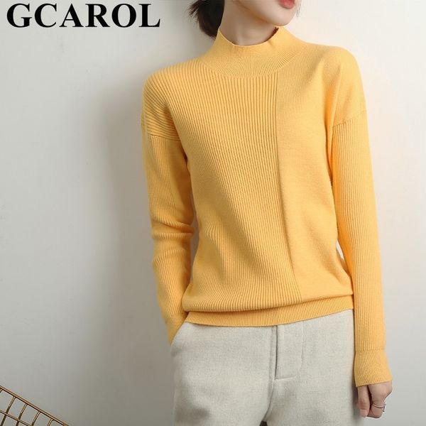 

gcarol winter women minimalist cashmere sweater standard collar 30% wool jacquard stripes spliced jersey plus size 2xl jumper y200720, White;black