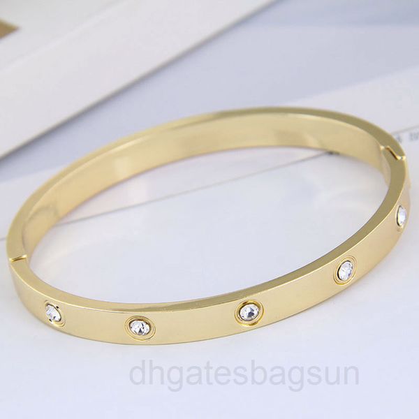 

kajia bracelet full diamond bracelet oval buckle metal ins fashion ten diamond, Black