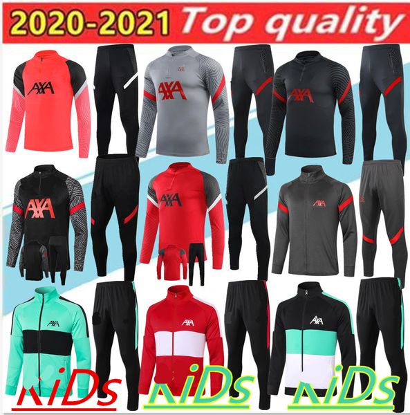 

20 21 kids tracksuit soccer training suit jersey tracksuits long sleeve soccer set 2020 training suit uniform kit, Black