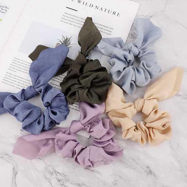 

color headband hairband elastic hair band strap hair tie hair accessories for women girls tools fashion ponytail holder 1pc wmtsaq, Slivery;white