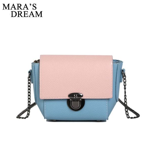 

mara's dream brand 2020 new pu shoulder patchwork messenger crossbody bags small bag lock women satchel vintage casual handbag