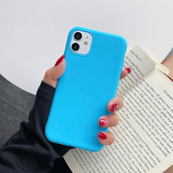 

for iphone 12 sile solid color phone case for iphone 12 pro soft cover candy color 12 mini pro q sqcirq