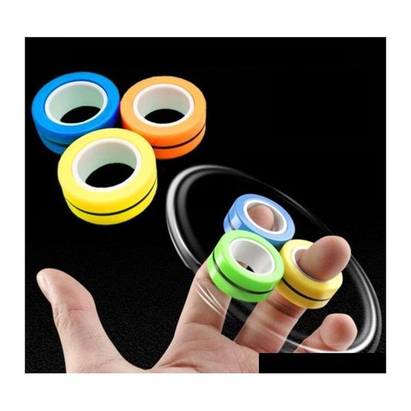 

magnetic infinite cube decompression toy fidget spinners magnet block ring finger hand table toy rotating finger gyro sqcova lyqlove