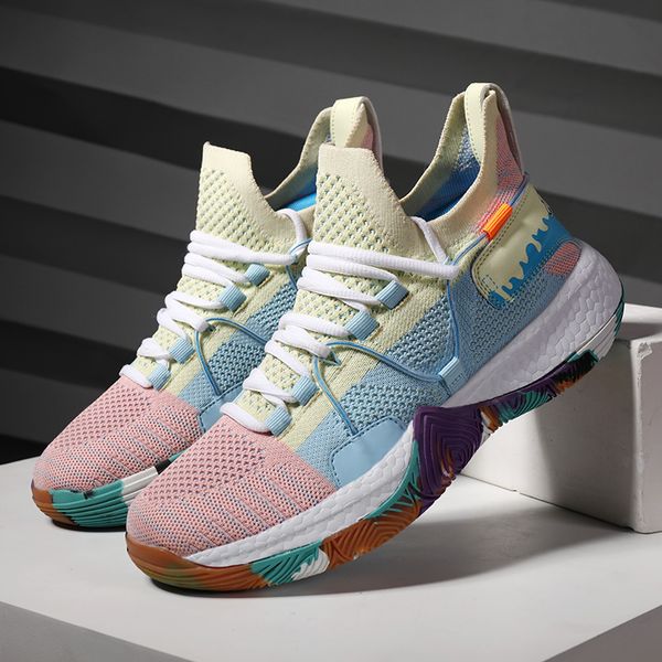 

black friday men's popular rainbow women's high-end basketball shoes, professional thick sports shoes