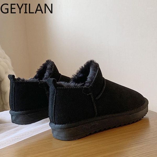 

boots winter women snow style plus velvet thickened female bottom flat warm zapatillas mujer u11-081, Black