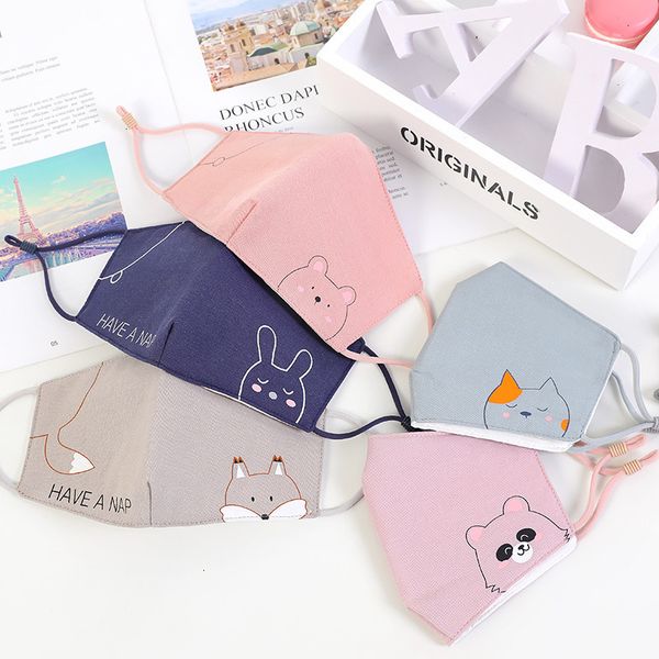 

mask rope printed folding cartoon summer ear children's adjustable cotton student stereo mask outlet 64dbn