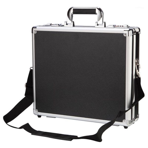 

tool trolley safety password waterproof storage tool box aluminum metal small suitcase with shoulder belt1