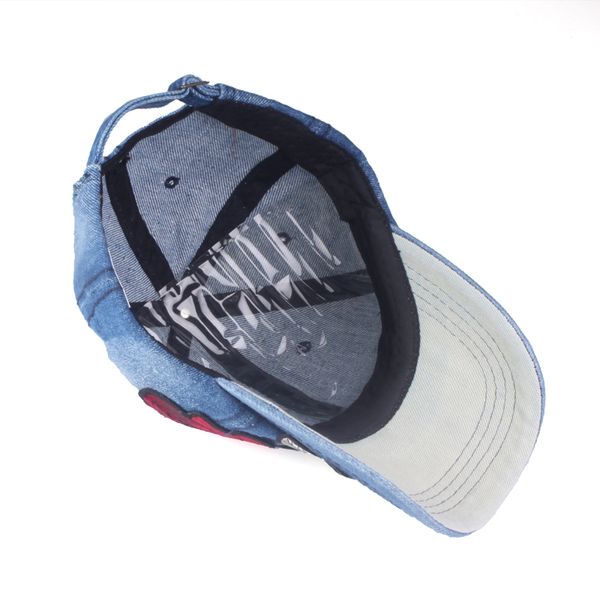 

yarbuu]brand denim baseball cap with red rose women casual snapback hat new fashion solid jeans caps summer sun lady girl hats 201019, Blue;gray