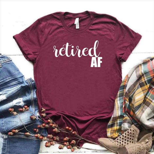 

retired af women tshirt cotton casual funny t gift for lady yong girl tee 6 color drop ship s 820, White