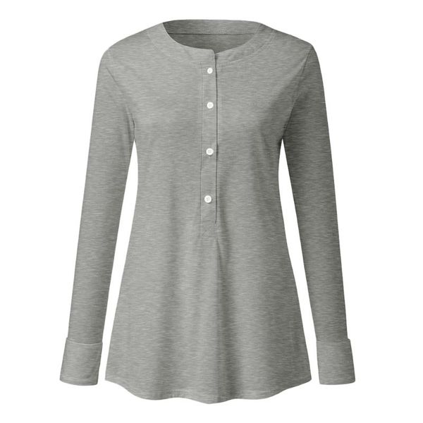 

womens shirt button pullover long sleeve v neck loose casual leisure blouse 2021 fashion long sleeve women blouses and, White